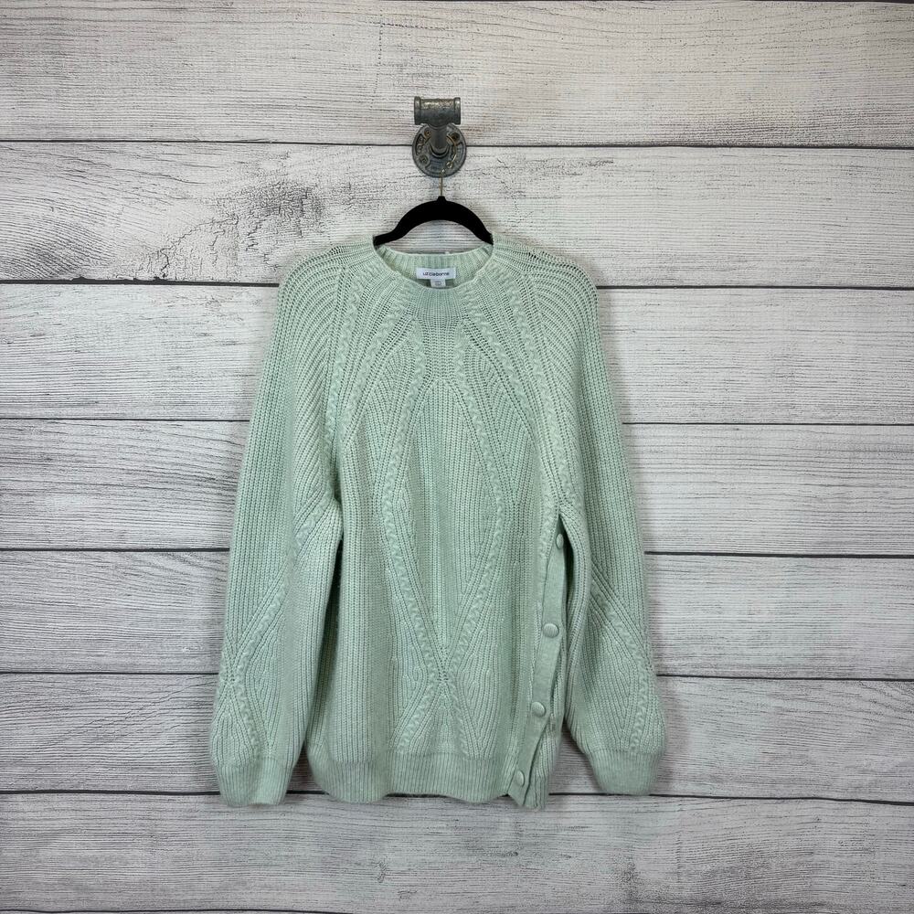 Liz Claiborne Plus Size Mint Green Mock Neck Knit Sweater Size XXL